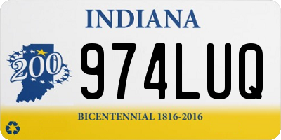 IN license plate 974LUQ