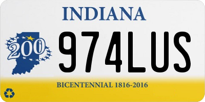 IN license plate 974LUS