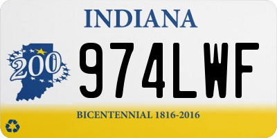 IN license plate 974LWF
