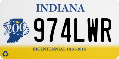 IN license plate 974LWR