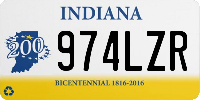 IN license plate 974LZR