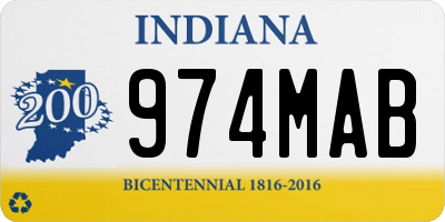 IN license plate 974MAB