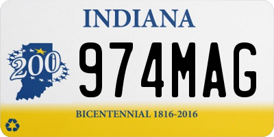 IN license plate 974MAG