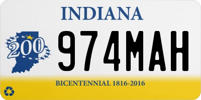 IN license plate 974MAH