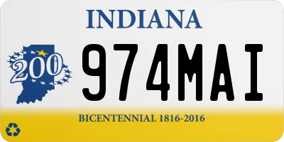 IN license plate 974MAI