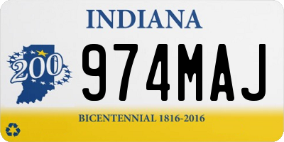 IN license plate 974MAJ