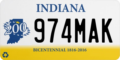 IN license plate 974MAK