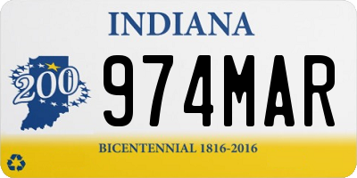 IN license plate 974MAR
