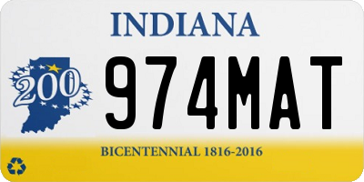 IN license plate 974MAT