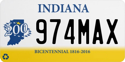 IN license plate 974MAX