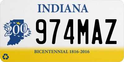 IN license plate 974MAZ