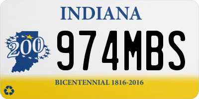 IN license plate 974MBS