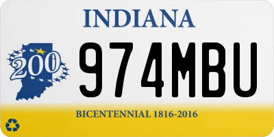 IN license plate 974MBU