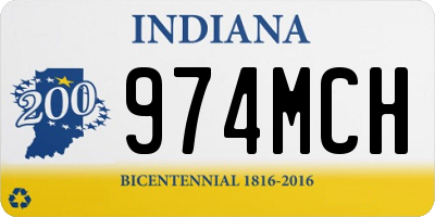 IN license plate 974MCH