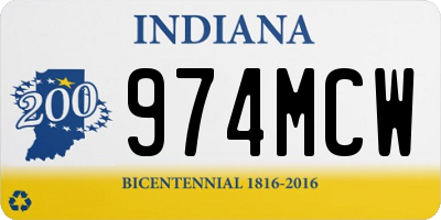 IN license plate 974MCW