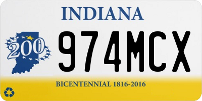 IN license plate 974MCX