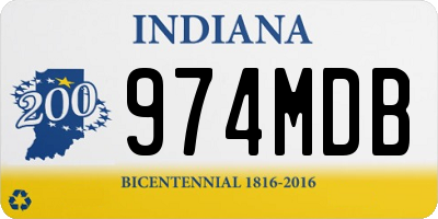 IN license plate 974MDB