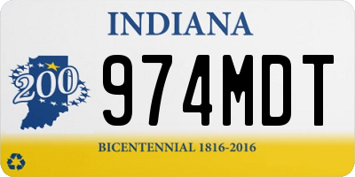 IN license plate 974MDT