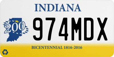IN license plate 974MDX
