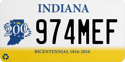 IN license plate 974MEF