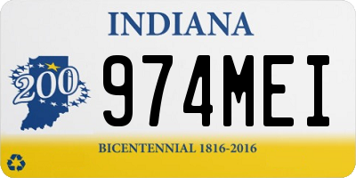 IN license plate 974MEI