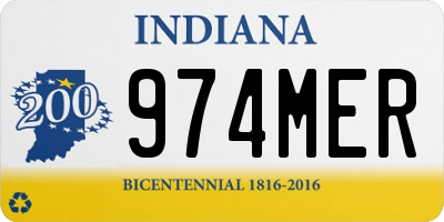 IN license plate 974MER