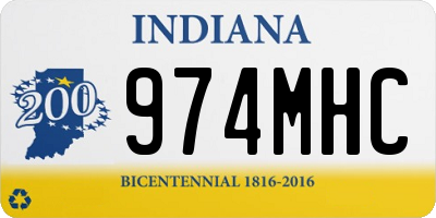 IN license plate 974MHC
