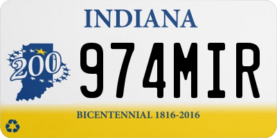 IN license plate 974MIR