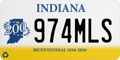 IN license plate 974MLS