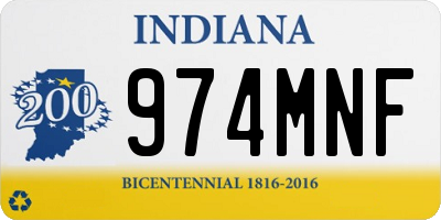 IN license plate 974MNF