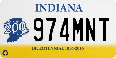 IN license plate 974MNT