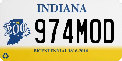 IN license plate 974MOD