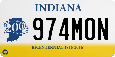 IN license plate 974MON