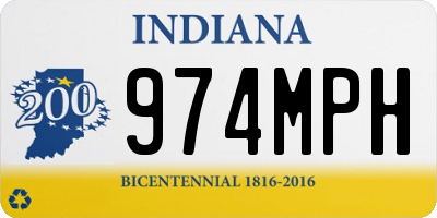 IN license plate 974MPH
