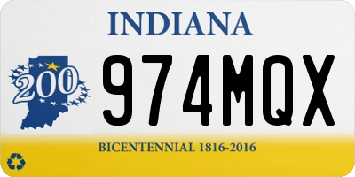 IN license plate 974MQX