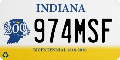 IN license plate 974MSF
