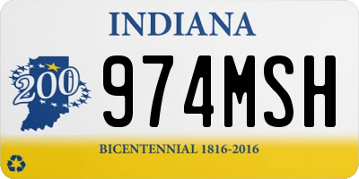 IN license plate 974MSH