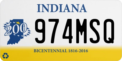 IN license plate 974MSQ
