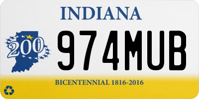IN license plate 974MUB