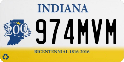 IN license plate 974MVM