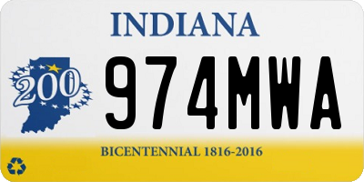IN license plate 974MWA