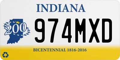 IN license plate 974MXD