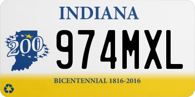 IN license plate 974MXL
