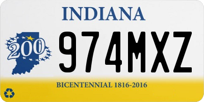 IN license plate 974MXZ