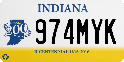 IN license plate 974MYK
