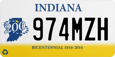 IN license plate 974MZH