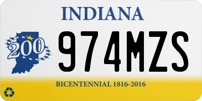 IN license plate 974MZS