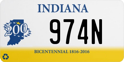 IN license plate 974N