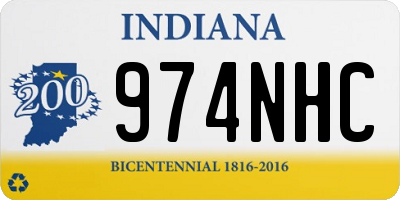 IN license plate 974NHC