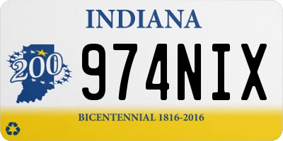 IN license plate 974NIX